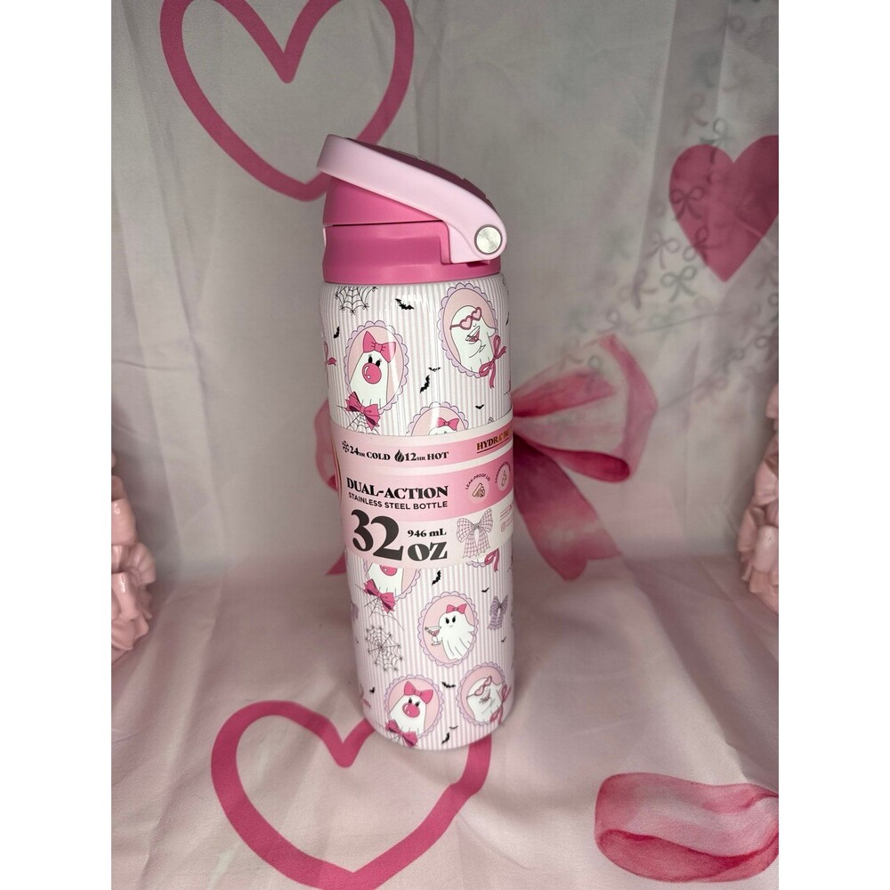 Halloween Hydra Pink Bow Ghost Tumbler